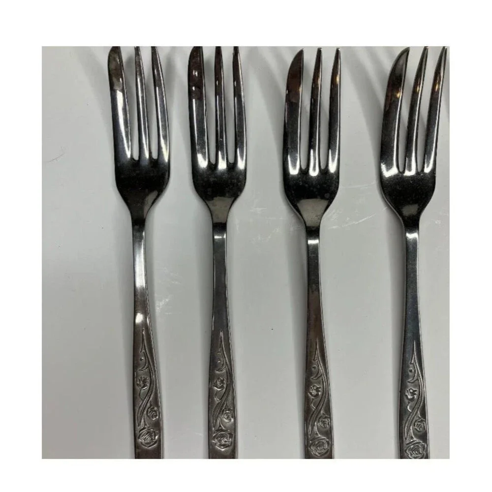 12 Pc Set Firth Stainless England 6 Cake Spoons & 6 Cake Forks by John Mason